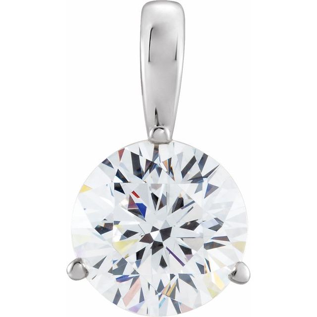 14K White 1/3 CT Lab-Grown Diamond Pendant