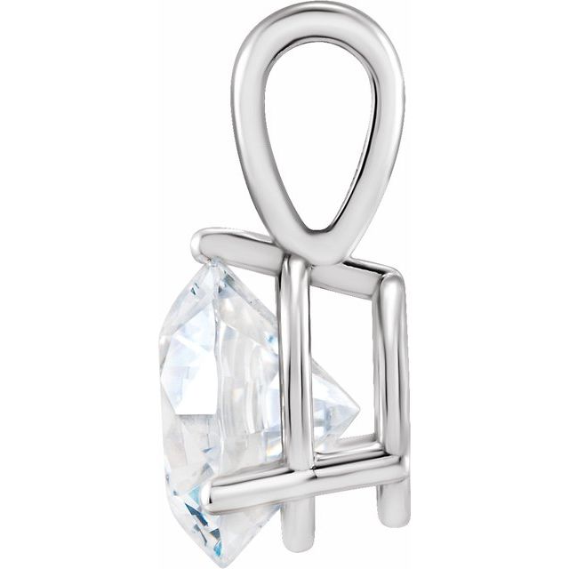Sterling Silver 1/2 CT Lab-Grown Diamond Pendant