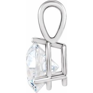 14K White Lab-Grown Moissanite Pendant