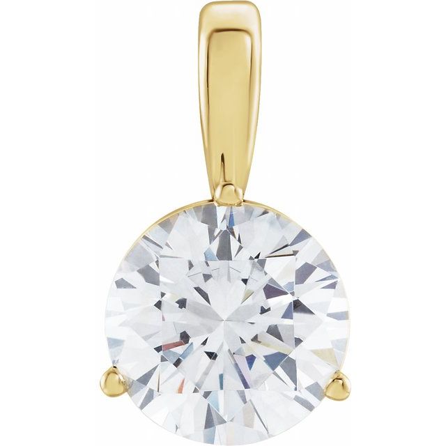 14K Yellow 3/4 CT Lab-Grown Diamond Pendant