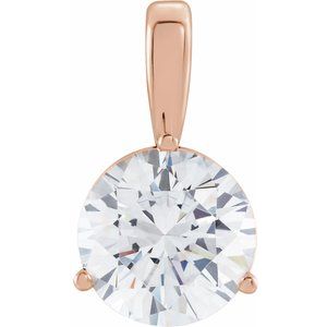 14K Rose Lab-Grown Moissanite Pendant