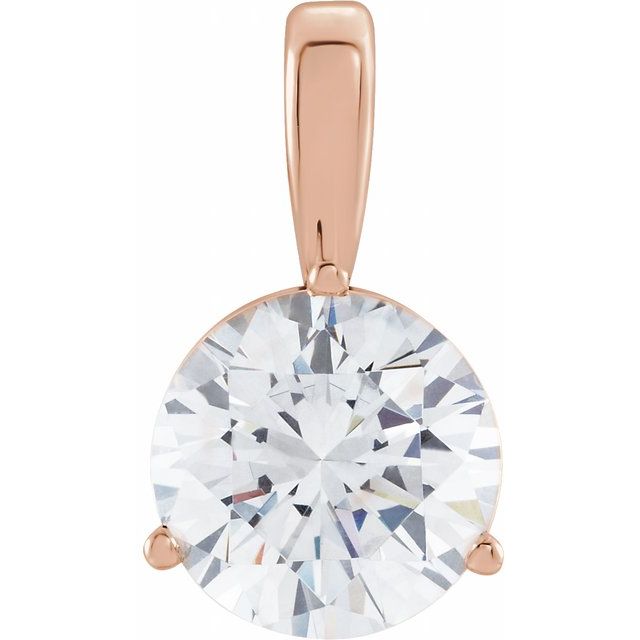 14K Rose 1/3 CT Lab-Grown Diamond Pendant