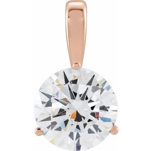 14K Rose 1/4 CT Lab-Grown Diamond Pendant