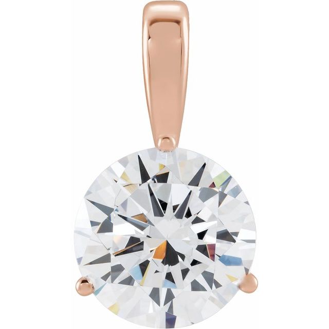 14K Rose 1/4 CT Lab-Grown Diamond Pendant