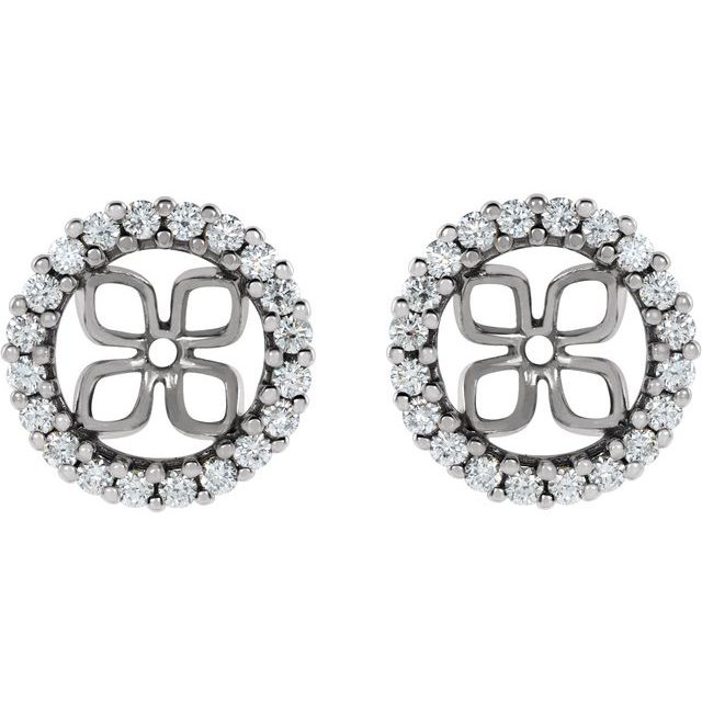 14K White 8.5 mm ID 1/2 CTW Lab-Grown Diamond Earring Jackets
