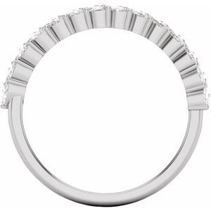 14K White 3/4 CTW Lab-Grown Diamond Double Row Anniversary Band