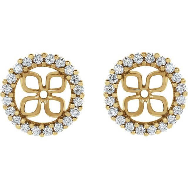 14K Yellow 8.5 mm ID 1/2 CTW Lab-Grown Diamond Earring Jackets