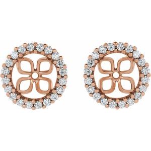 14K Rose 8.5 mm ID 1/2 CTW lab-Grown Diamond Earring Jackets