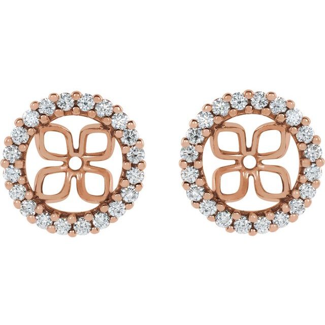 14K Rose 8.5 mm ID 1/2 CTW lab-Grown Diamond Earring Jackets