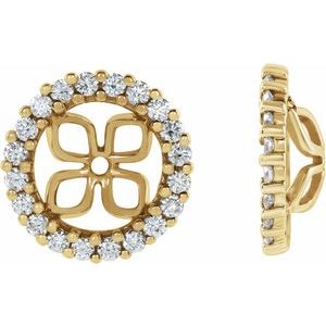 14K Yellow 8.5 mm ID 1/2 CTW Lab-Grown Diamond Earring Jackets