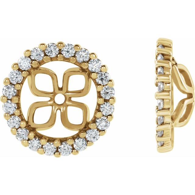 14K Yellow 8.5 mm ID 1/2 CTW Lab-Grown Diamond Earring Jackets
