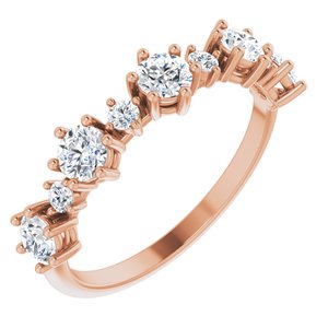 14K Rose 1 CTW Lab-Grown Diamond Anniversary Band