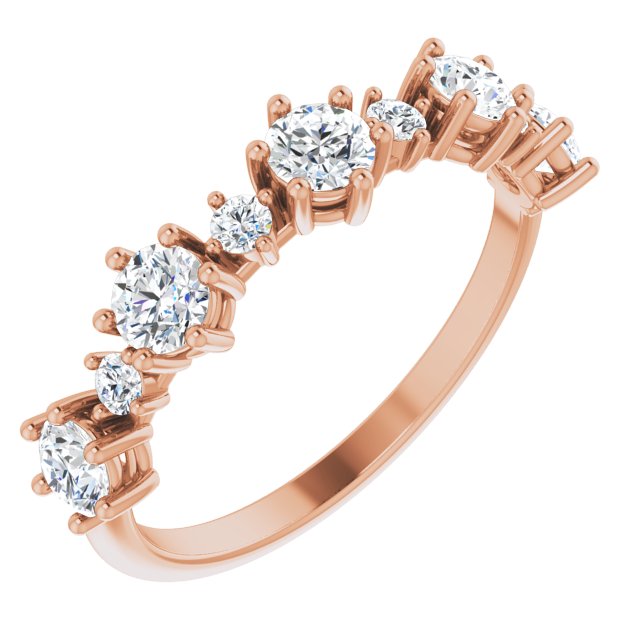 14K Rose 1 CTW Lab-Grown Diamond Anniversary Band