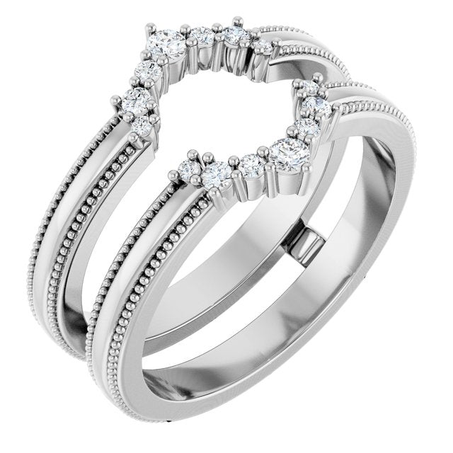 Platinum 1/6 CTW Lab-Grown Diamond Ring Guard