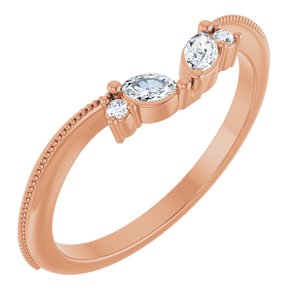 14K Rose 1/8 CTW Lab-Grown Diamond Contour Band