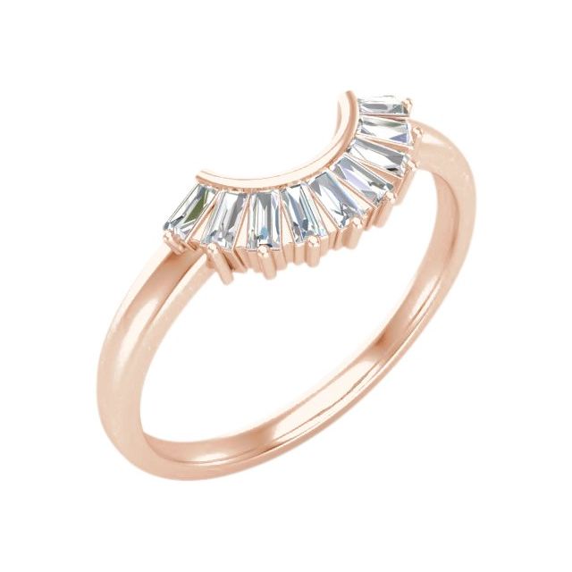 14K Rose 1/4 CTW Lab-Grown Diamond Contour Band