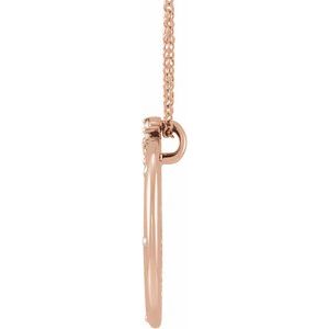 14K Rose 1/4 CTW Lab-Grown Diamond Crescent Moon 16-18" Necklace