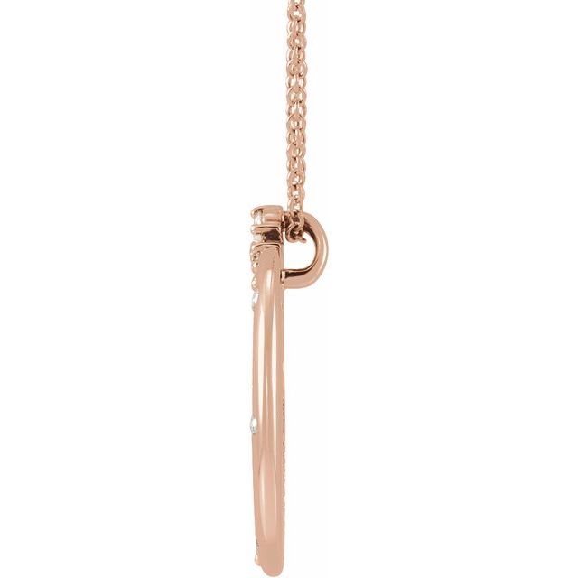 14K Rose 1/4 CTW Lab-Grown Diamond Crescent Moon 16-18" Necklace