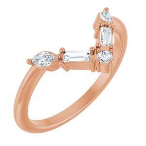 14K Rose 1/4 CTW Lab-Grown Diamond V Bar Ring