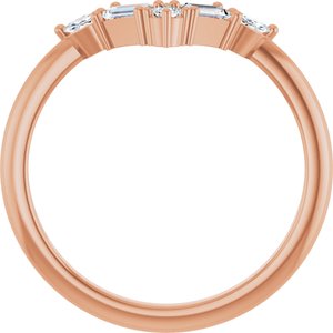 14K Rose 1/4 CTW Lab-Grown Diamond V Bar Ring