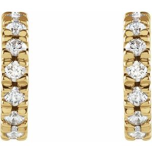 14K Yellow 1/3 CTW Lab-Grown Diamond French-Set 10 mm Huggie Hoop Earrings