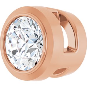 14K Rose 1/10 CT Lab-Grown Diamond Slide Pendant