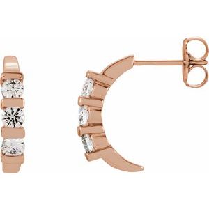 14K Rose 1/2 CTW Lab-Grown Diamond Earrings
