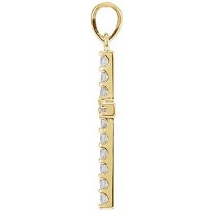 14K Yellow 1 CTW Lab-Grown Diamond Cross Pendant