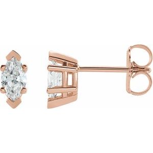 14K White 3/8 CTW Lab-Grown Diamond Earrings