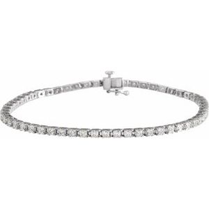 14K White 3 CTW Lab-Grown Diamond Line 7 1/4" Bracelet