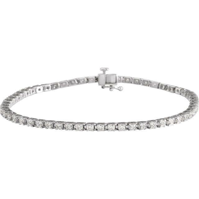 14K White 3 CTW Lab-Grown Diamond Line 7 1/4" Bracelet