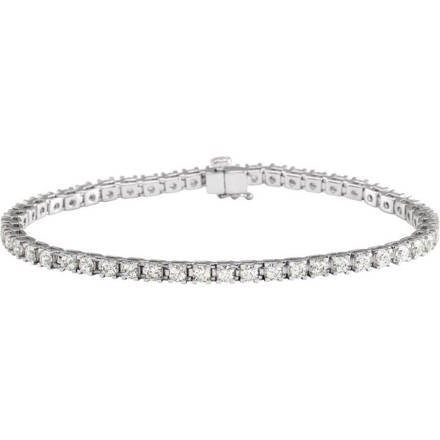 14K White 4 CTW Lab-Grown Diamond Line 7 1/4" Bracelet
