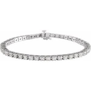 14K White 5 CTW Lab-Grown Diamond Line 7 1/4" Bracelet