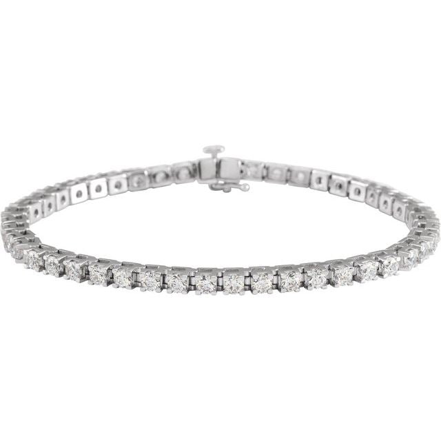14K White 5 CTW Lab-Grown Diamond Line 7 1/4" Bracelet