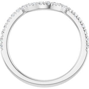 Platinum 1/4 CTW Lab-Grown Diamond French-Set Contour Band