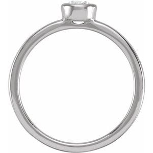 14K White 1/4 CT Lab-Grown Diamond Bezel-Set Ring