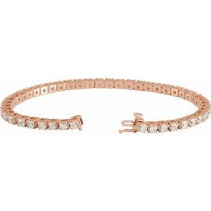 14K Rose 5 CTW Lab-Grown Diamond Line 7 1/4" Bracelet