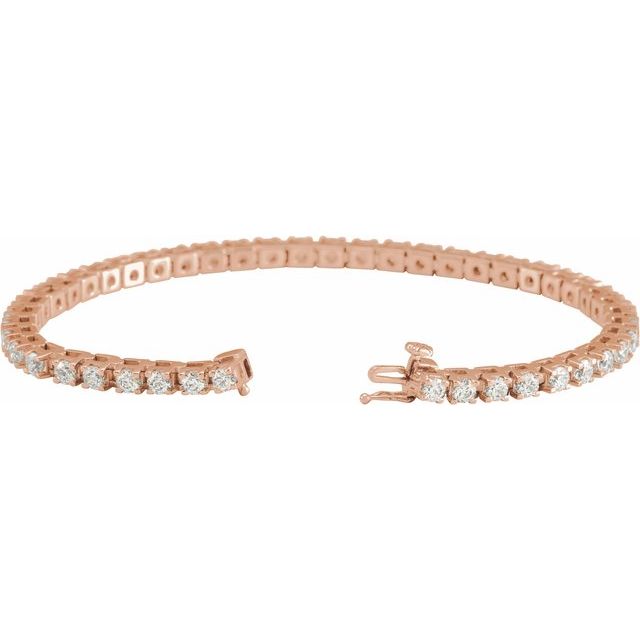 14K Rose 5 CTW Lab-Grown Diamond Line 7 1/4" Bracelet