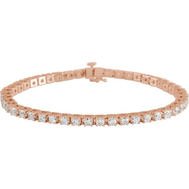 14K Rose 5 CTW Lab-Grown Diamond Line 7 1/4" Bracelet