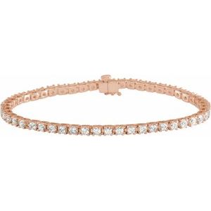 14K Rose 3 CTW Lab-Grown Diamond Line 7 1/4" Bracelet