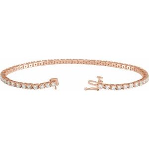 14K Rose 3 CTW Lab-Grown Diamond Line 7 1/4" Bracelet