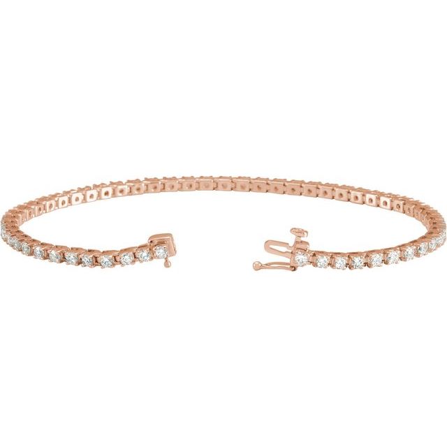 14K Rose 3 CTW Lab-Grown Diamond Line 7 1/4" Bracelet