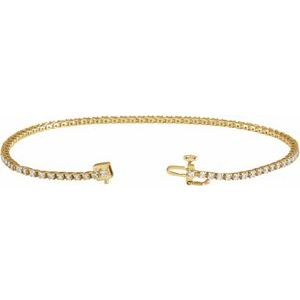 14K Yellow 1 CTW Lab-Grown Diamond Line 7 1/4" Bracelet