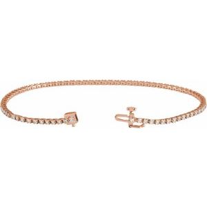 14K Rose 1 CTW Lab-Grown Diamond Line 7 1/4" Bracelet