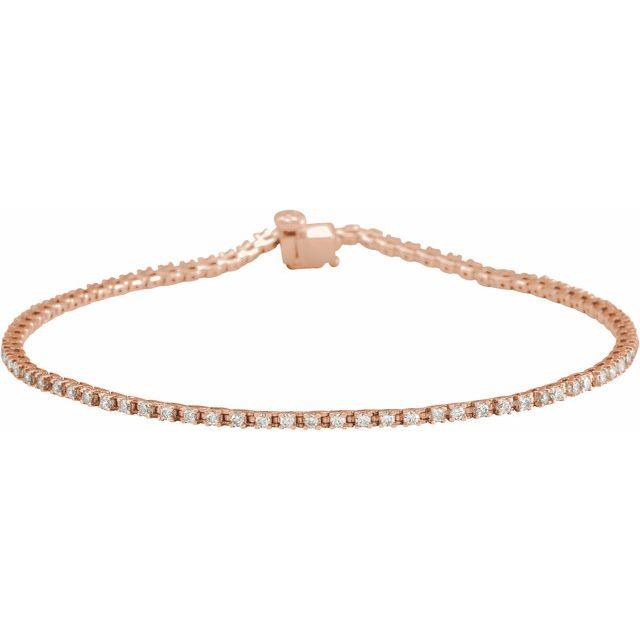 14K Rose 1 CTW Lab-Grown Diamond Line 7 1/4" Bracelet