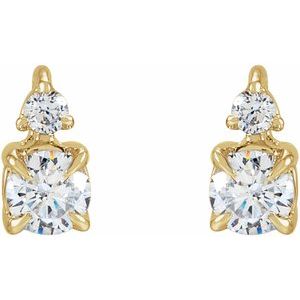 14K Yellow 1/2 CTW Lab-Grown Diamond Earrings