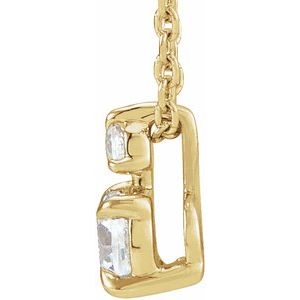 14K Yellow 1/2 CTW Lab-Grown Diamond Claw-Prong 16-18" Necklace