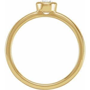 14K Yellow 1/2 CT Lab-Grown Diamond Bezel-Set Ring