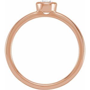 14K Rose 1/4 CT Lab-Grown Diamond Bezel-Set Ring