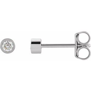 14K White 1/10 CTW Lab-Grown Diamond Micro Bezel-Set Earrings